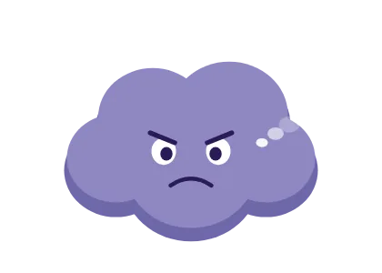 Grumble Cloud looking grumpy